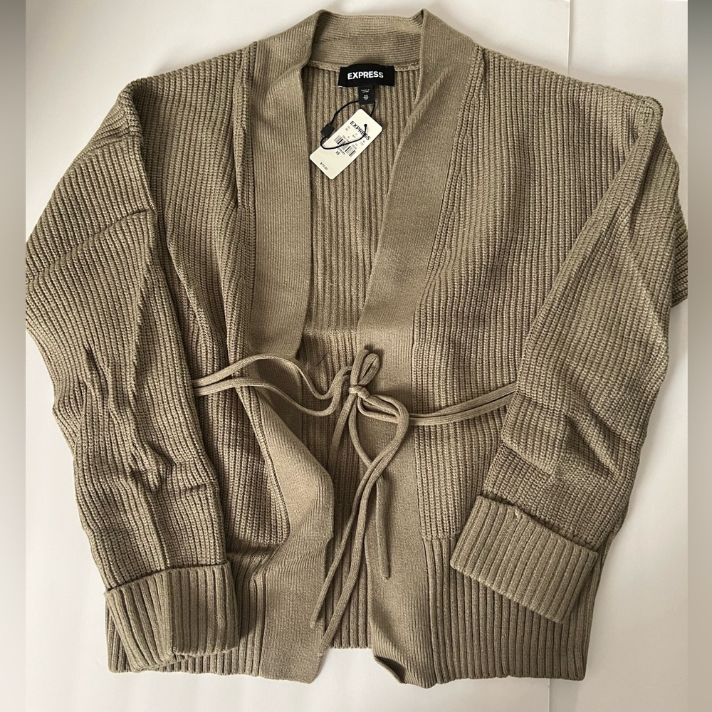 Express Olive Knit Cardigan